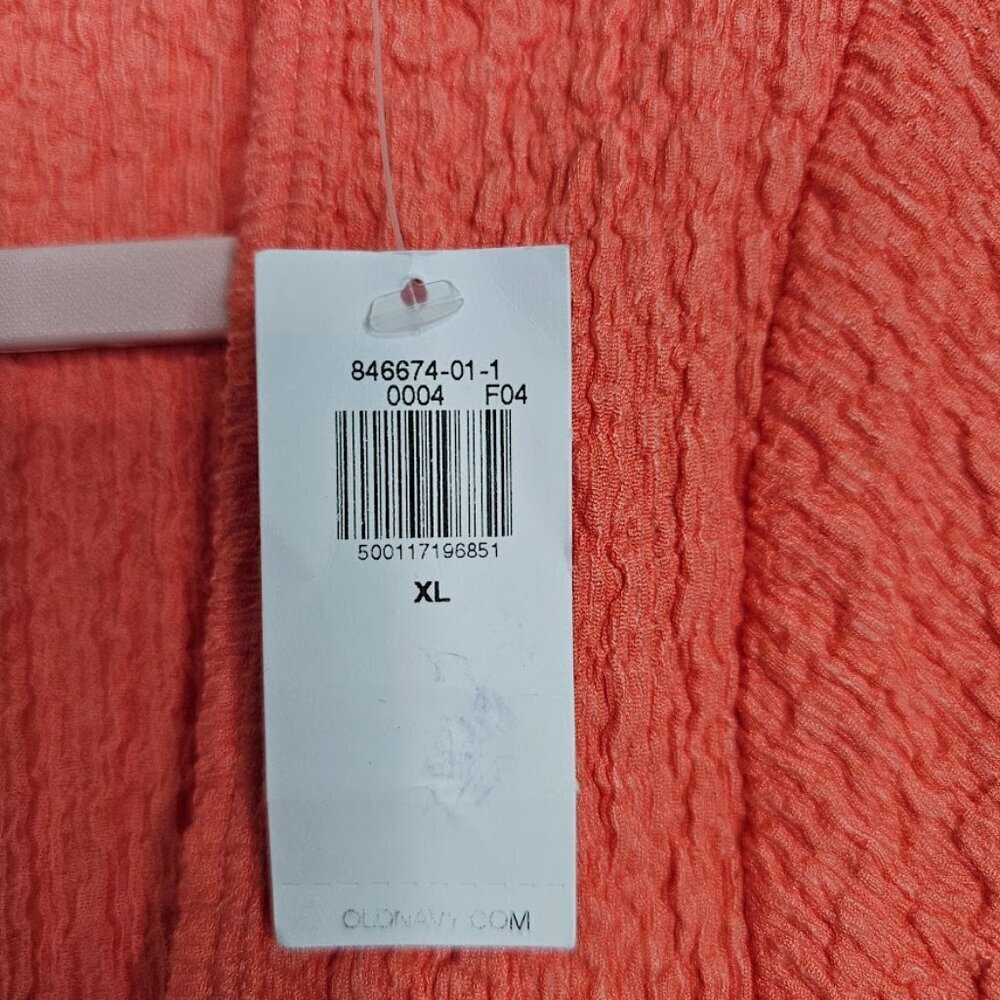NWT Women's OLD NAVY Textured Top size XL MELON PINK ORANGE Square Neck Summer - Picture 5 of 6